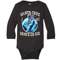 Santa Cruz Skateboard Retro Vintage Street Wear Astronaut Baby Long Sleeve Bodysuit