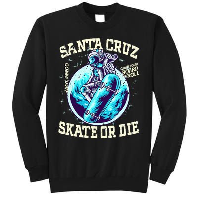 Santa Cruz Skateboard Retro Vintage Street Wear Astronaut Tall Sweatshirt