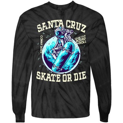 Santa Cruz Skateboard Retro Vintage Street Wear Astronaut Tie-Dye Long Sleeve Shirt