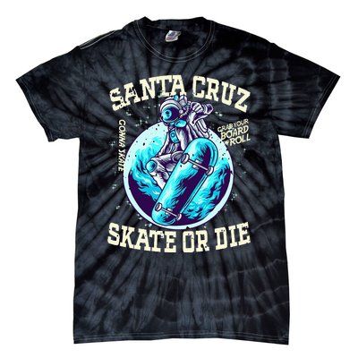 Santa Cruz Skateboard Retro Vintage Street Wear Astronaut Tie-Dye T-Shirt