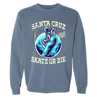 Santa Cruz Skateboard Retro Vintage Street Wear Astronaut Garment-Dyed Sweatshirt