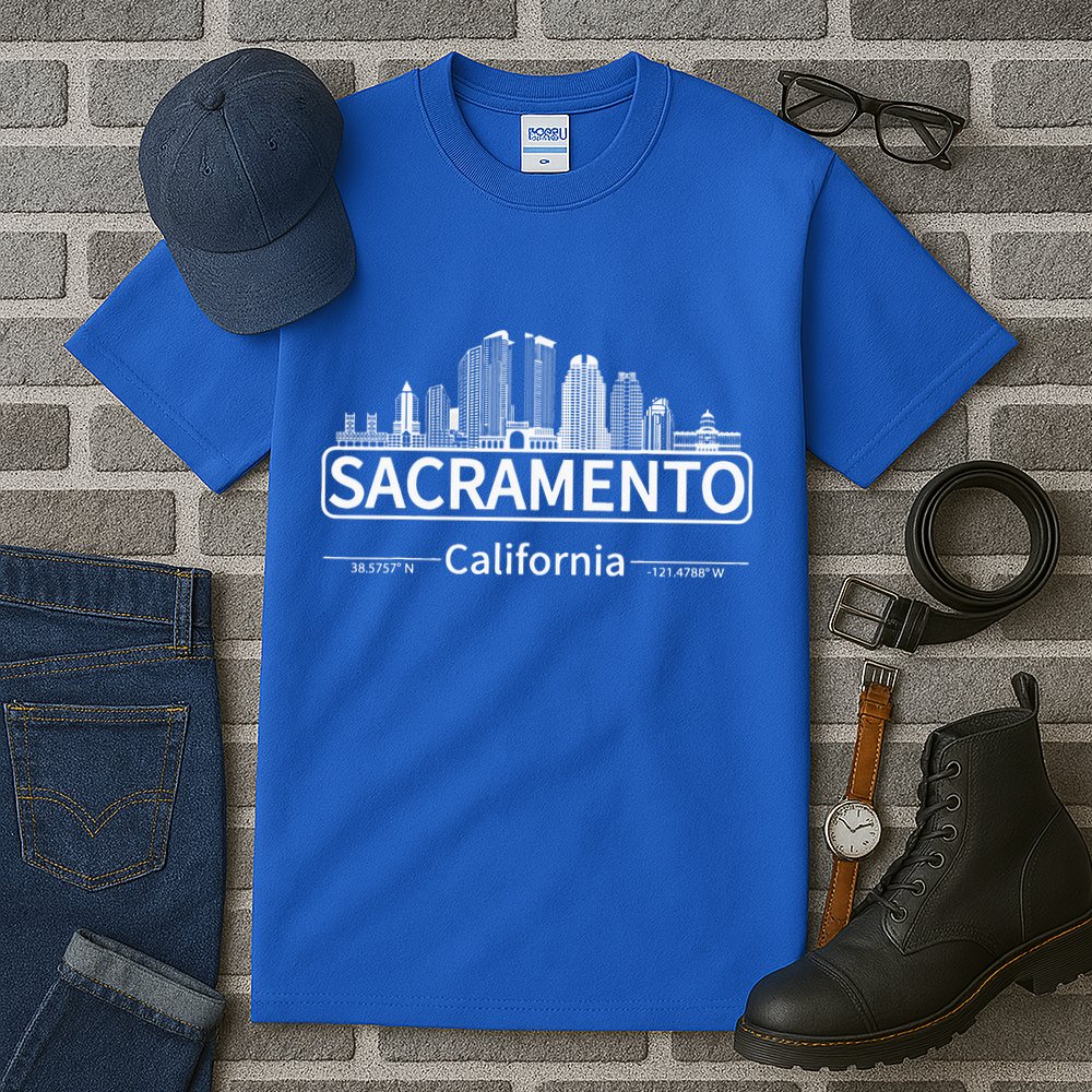 Sacramento California Skyline Travel to Sacramento Tall T-Shirt