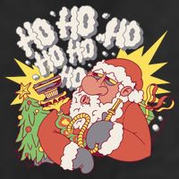 Santa Claus Smoking Hookah 7 Panel Mesh Trucker Snapback Hat
