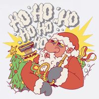 Santa Claus Smoking Hookah Cooling Performance Crew T-Shirt