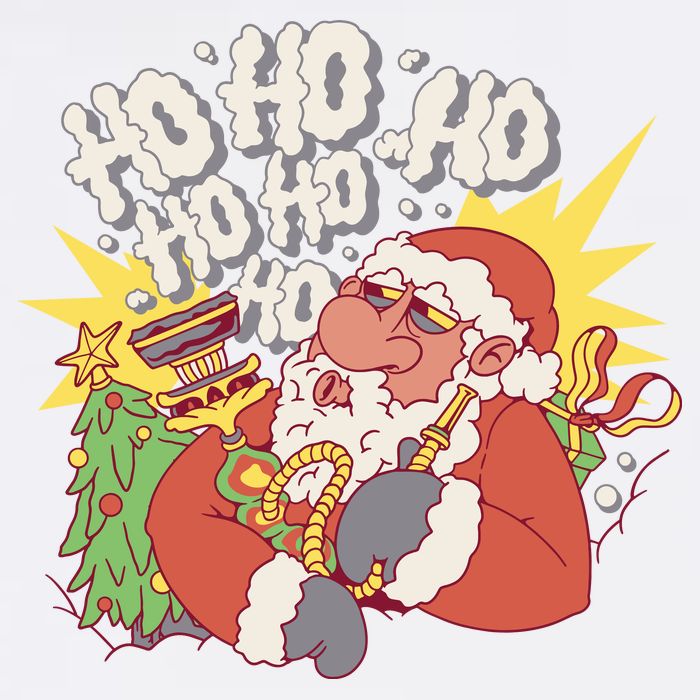 Santa Claus Smoking Hookah Adult Drive Performance Visor