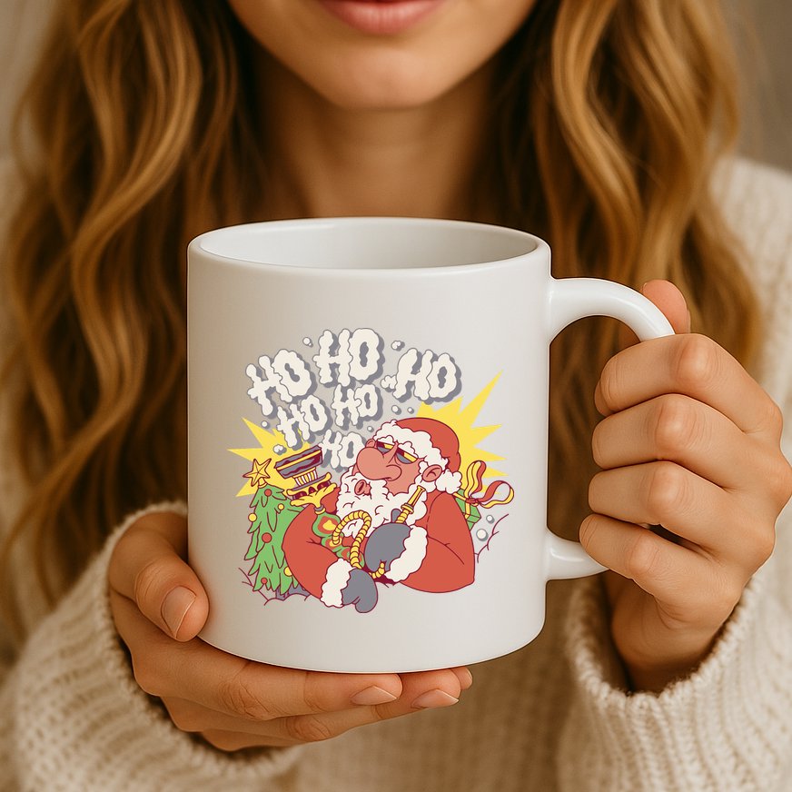 Santa Claus Smoking Hookah Mug