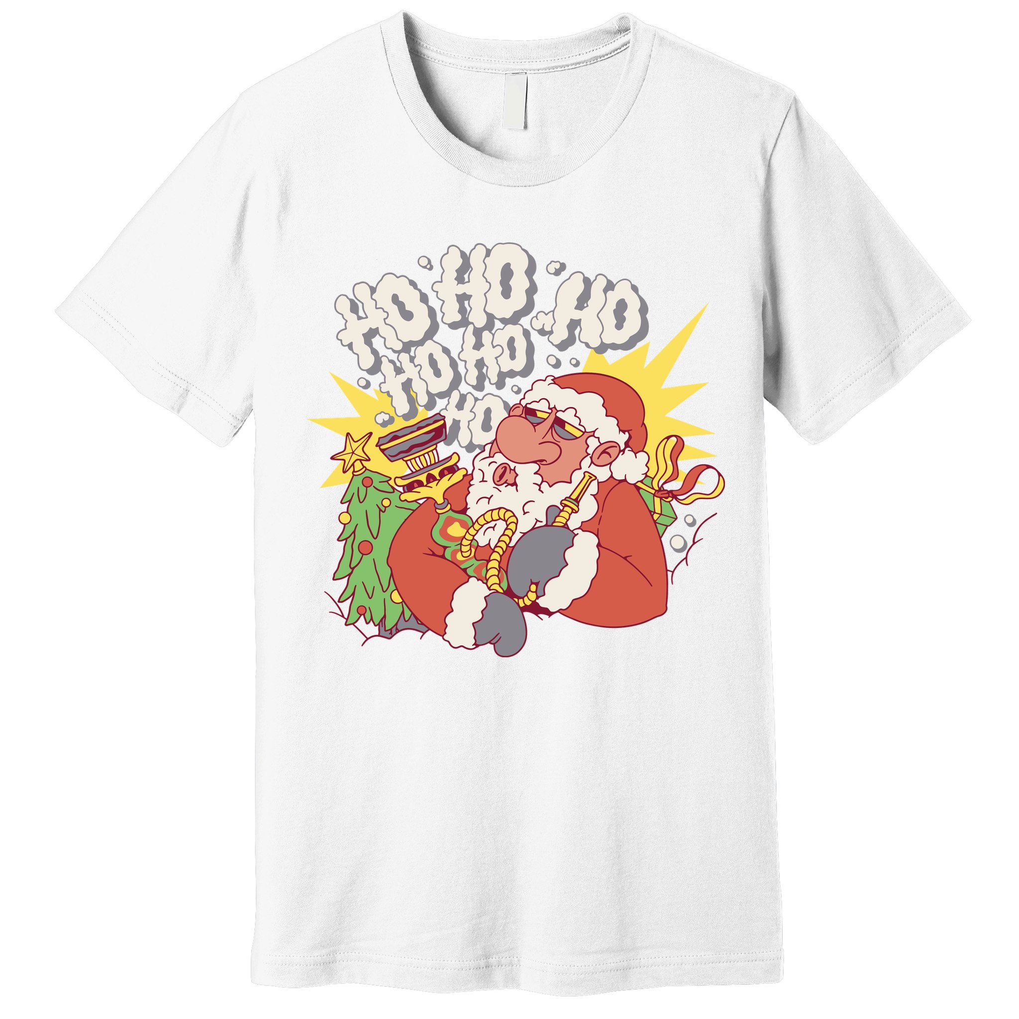 Santa Claus Smoking Hookah Premium T-Shirt