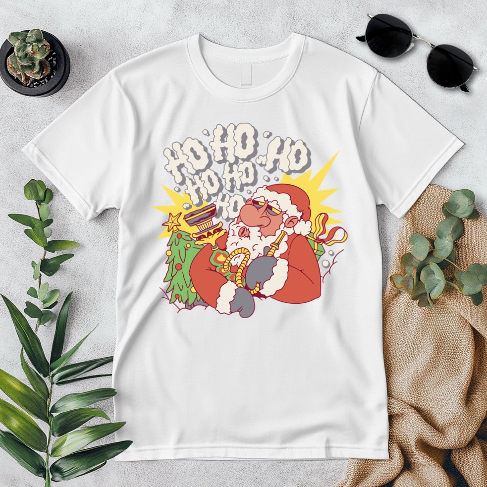 Santa Claus Smoking Hookah Premium T-Shirt
