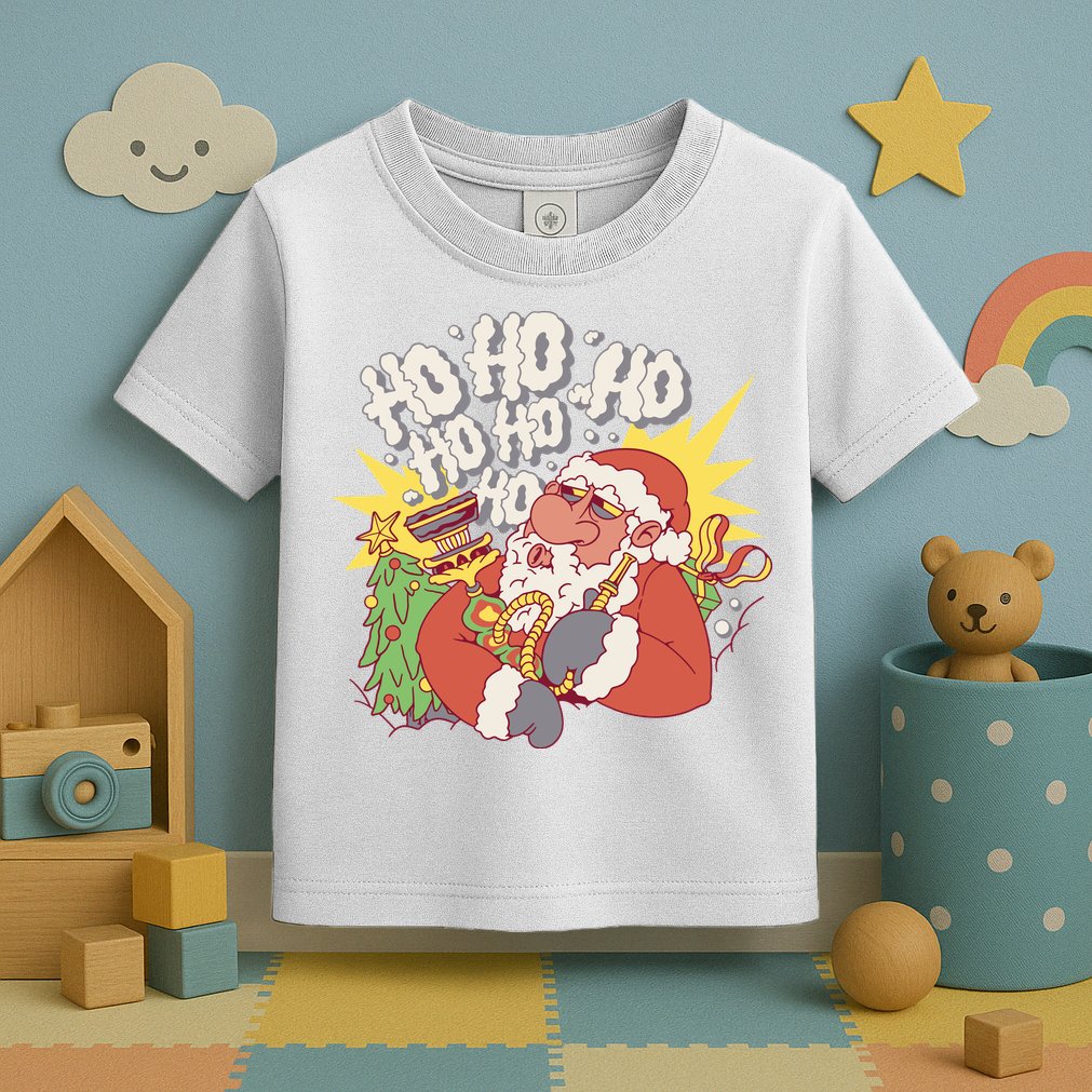 Santa Claus Smoking Hookah Toddler T-Shirt