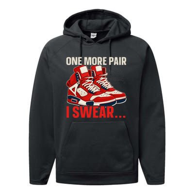 Shoe Collector Sneakerhead Shoe Lover I Love Sneakers Performance Fleece Hoodie