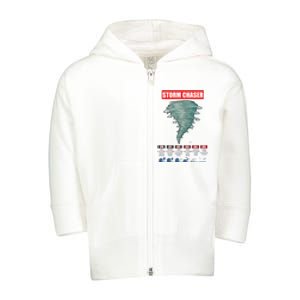 Storm Chaser Stormchaser Tornado Classes Storm Chaser Toddler Zip Fleece Hoodie