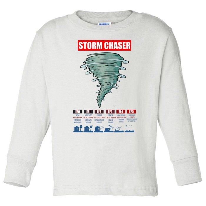 Storm Chaser Stormchaser Tornado Classes Storm Chaser Toddler Long Sleeve Shirt