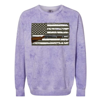 Sporting Clays Skeet USA Flag Clay Target Shooting Colorblast Crewneck Sweatshirt