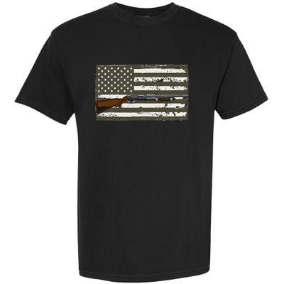 Sporting Clays Skeet USA Flag Clay Target Shooting Garment-Dyed Heavyweight T-Shirt