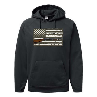 Sporting Clays Skeet USA Flag Clay Target Shooting Performance Fleece Hoodie