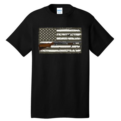 Sporting Clays Skeet USA Flag Clay Target Shooting Tall T-Shirt