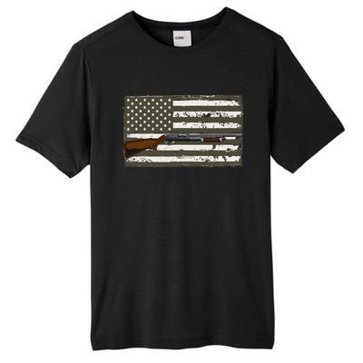 Sporting Clays Skeet USA Flag Clay Target Shooting Tall Fusion ChromaSoft Performance T-Shirt