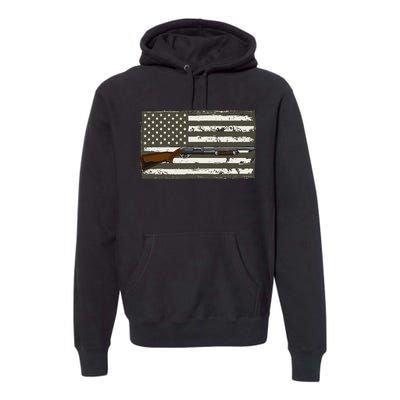 Sporting Clays Skeet USA Flag Clay Target Shooting Premium Hoodie