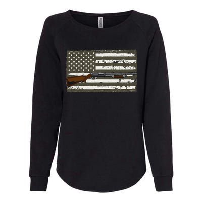 Sporting Clays Skeet USA Flag Clay Target Shooting Womens California Wash Sweatshirt