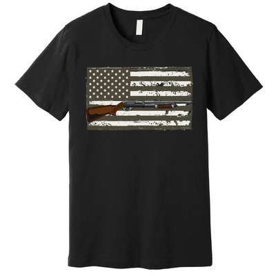 Sporting Clays Skeet USA Flag Clay Target Shooting Premium T-Shirt