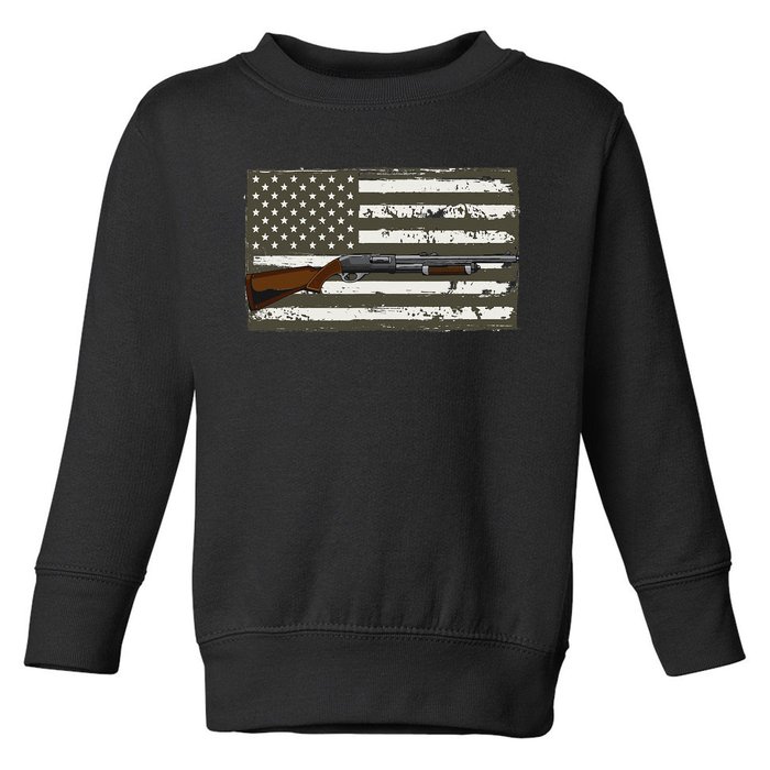 Sporting Clays Skeet USA Flag Clay Target Shooting Toddler Sweatshirt