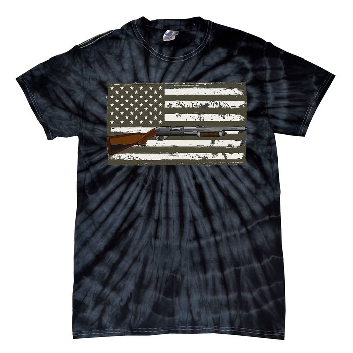 Sporting Clays Skeet USA Flag Clay Target Shooting Tie-Dye T-Shirt