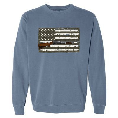 Sporting Clays Skeet USA Flag Clay Target Shooting Garment-Dyed Sweatshirt