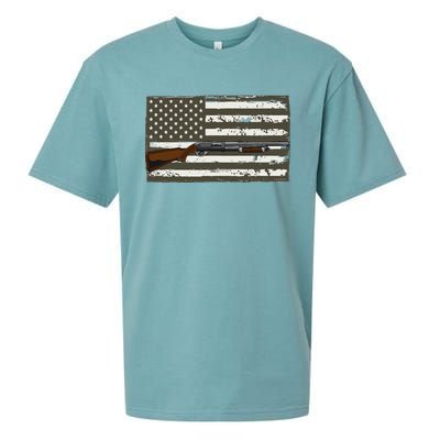 Sporting Clays Skeet USA Flag Clay Target Shooting Sueded Cloud Jersey T-Shirt