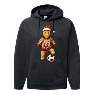 Soccer Christmas Soccer Ugly Christmas Performance Fleece Hoodie