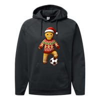 Soccer Christmas Soccer Ugly Christmas Performance Fleece Hoodie