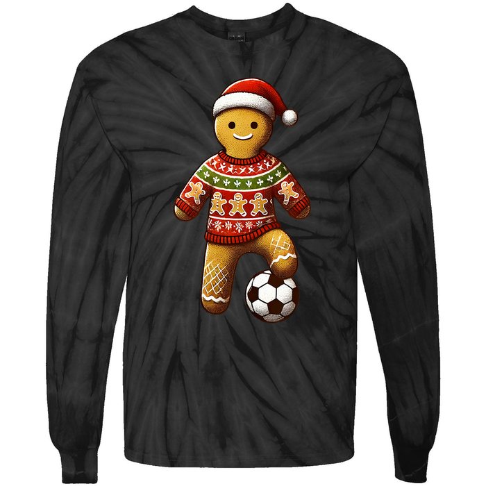 Soccer Christmas Soccer Ugly Christmas Tie-Dye Long Sleeve Shirt