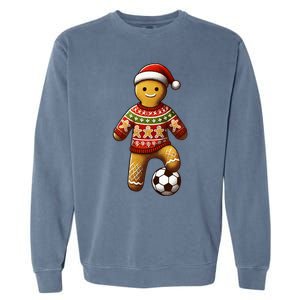 Soccer Christmas Soccer Ugly Christmas Garment-Dyed Sweatshirt