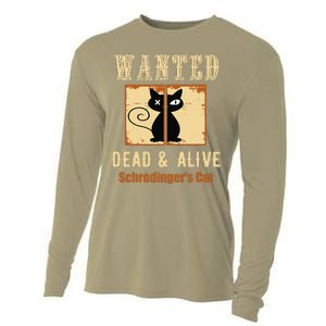 Schroedingers Cat Science Graphic Wanted Dead & Alive Quote Cooling Performance Long Sleeve Crew