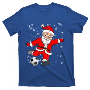 Santa Claus Soccer Christmas Xmas Party Sport Lover Funny Gift T-Shirt