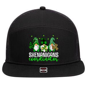 Shenanigans Coordinator St Patricks Day Gnomes Green Proud 7 Panel Mesh Trucker Snapback Hat