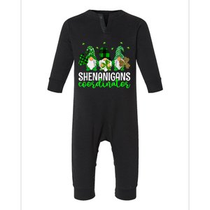 Shenanigans Coordinator St Patricks Day Gnomes Green Proud Infant Fleece One Piece