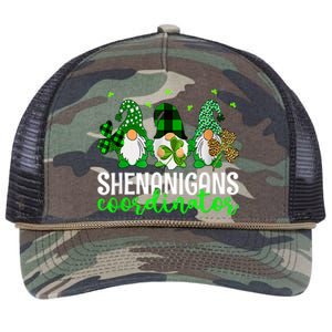 Shenanigans Coordinator St Patricks Day Gnomes Green Proud Retro Rope Trucker Hat Cap