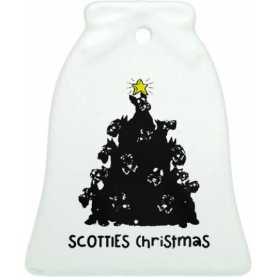 Scotties Christmas Ceramic Bell Ornament