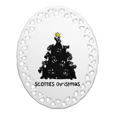 Scotties Christmas Ceramic Oval Ornament