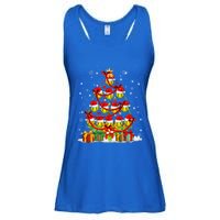 Santa Claus Softball Ball Xmas Tree Lights Merry Christmas Gift Ladies Essential Flowy Tank