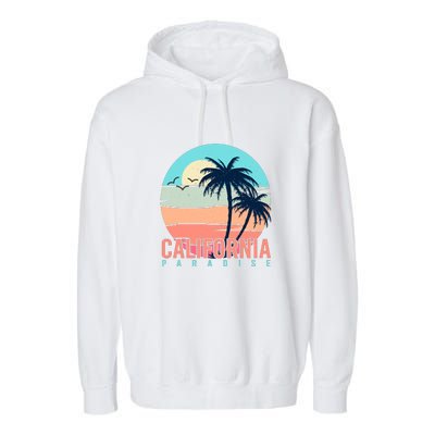 Surfing California Summer Paradise Palm Beach Gift Garment-Dyed Fleece Hoodie