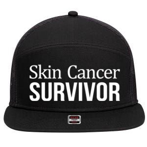 Skin Cancer Survivor Funny Gift 7 Panel Mesh Trucker Snapback Hat