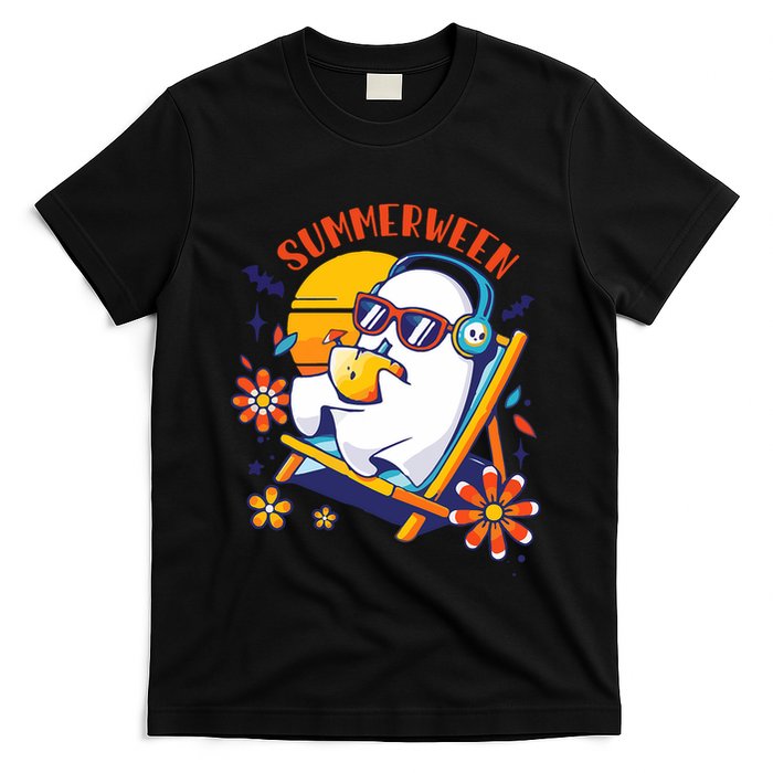 Summerween Cute Spooky Summer Ghost Halloween Lover T-Shirt