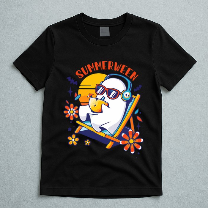 Summerween Cute Spooky Summer Ghost Halloween Lover T-Shirt