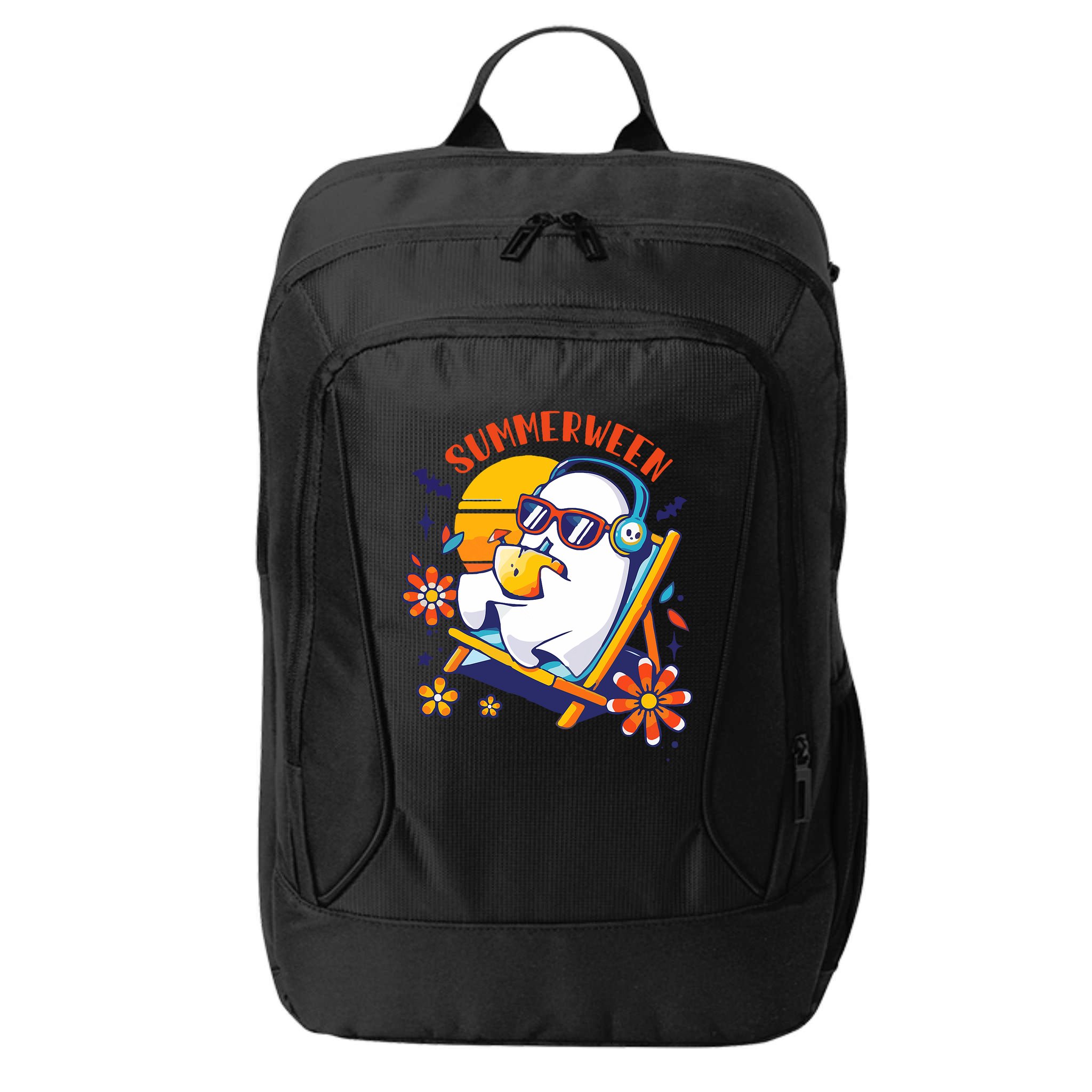Summerween Cute Spooky Summer Ghost Halloween Lover City Backpack