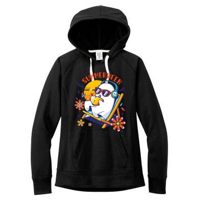 Summerween Cute Spooky Summer Ghost Halloween Lover Women's Fleece Hoodie