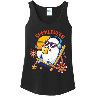 Summerween Cute Spooky Summer Ghost Halloween Lover Ladies Essential Tank