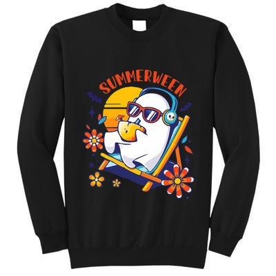 Summerween Cute Spooky Summer Ghost Halloween Lover Tall Sweatshirt