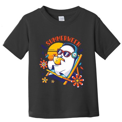 Summerween Cute Spooky Summer Ghost Halloween Lover Toddler T-Shirt