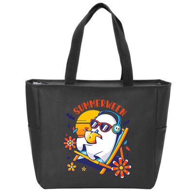 Summerween Cute Spooky Summer Ghost Halloween Lover Zip Tote Bag